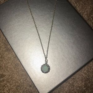 Gold chain Necklace with blue pendent